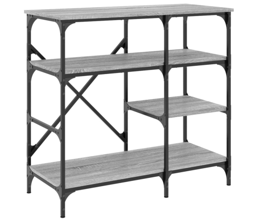 vidaXL virtuves plaukts, pelēks, 90x40x84cm, inženierijas koks, metāls