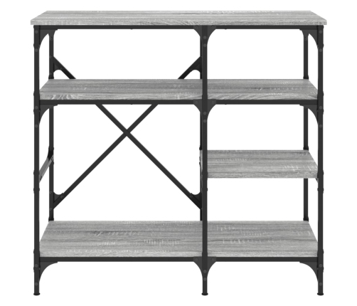 vidaXL virtuves plaukts, pelēks, 90x40x84cm, inženierijas koks, metāls