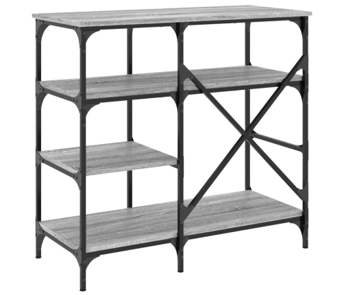 vidaXL virtuves plaukts, pelēks, 90x40x84cm, inženierijas koks, metāls