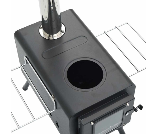 Telts Malkas Krāsns, Ar Skursteni Un Salokāmām Kājām, Tērauds Vidaxl