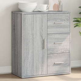vidaXL kumode, pelēka ozola, 60x31x70 cm, inženierijas koks