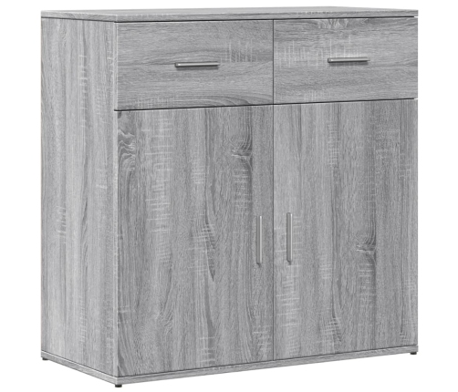 vidaXL kumode, pelēka ozolkoka krāsa, 79x38x80 cm, inženierijas koks