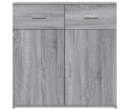 vidaXL kumode, pelēka ozolkoka krāsa, 79x38x80 cm, inženierijas koks
