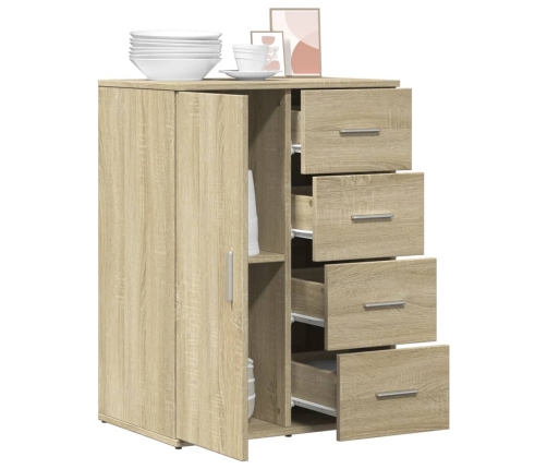 vidaXL kumode, ozolkoka krāsa, 59x39x80 cm, inženierijas koks