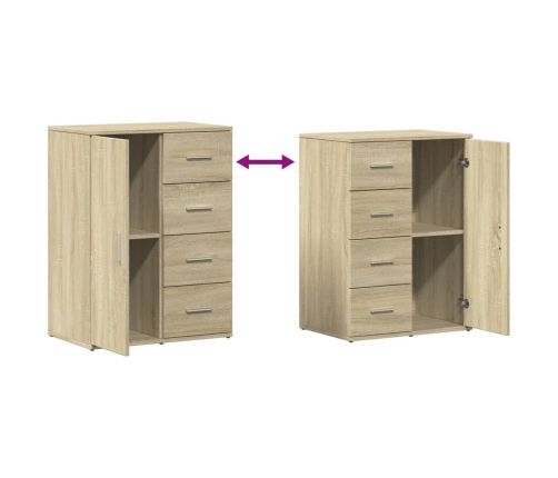 vidaXL kumode, ozolkoka krāsa, 59x39x80 cm, inženierijas koks