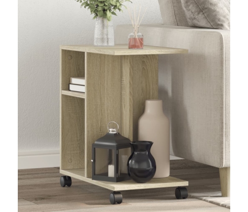 Galdiņš Ar Riteņiem, Ozolkoka, 50X30X55 Cm, Inženierijas Koks Vidaxl