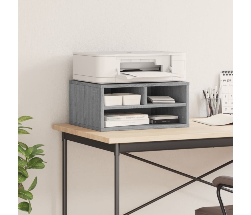 vidaXL printera statīvs, pelēks, 49x40x22,5 cm, inženierijas koks