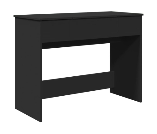 vidaXL galdiņš ar spoguli, melns, 100x45x76 cm