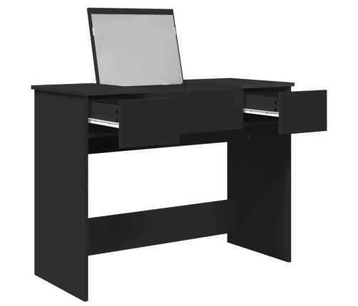 vidaXL galdiņš ar spoguli, melns, 100x45x76 cm