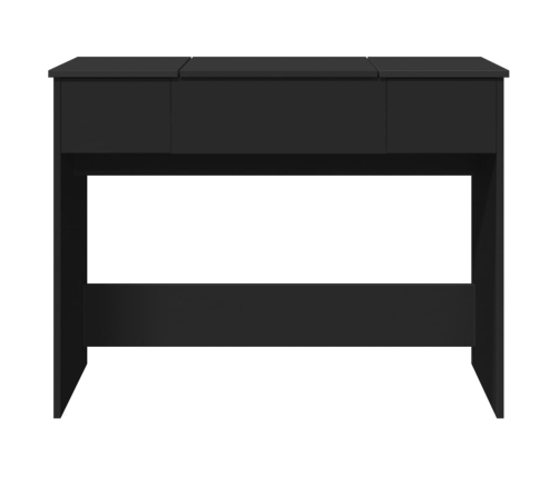 vidaXL galdiņš ar spoguli, melns, 100x45x76 cm