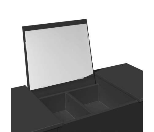 vidaXL galdiņš ar spoguli, melns, 100x45x76 cm