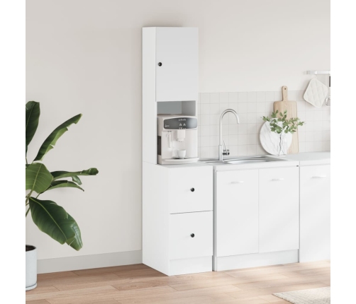 vidaXL virtuves skapītis, balts, 35x50x180 cm, inženierijas koks