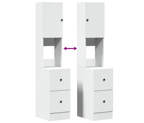 vidaXL virtuves skapītis, balts, 35x50x180 cm, inženierijas koks