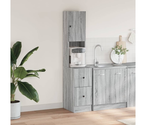 Virtuves Skapītis, Pelēks, 35X50X180 Cm, Inženierijas Koks Vidaxl