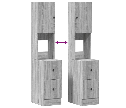 Virtuves Skapītis, Pelēks, 35X50X180 Cm, Inženierijas Koks Vidaxl