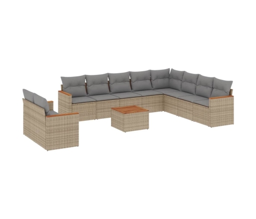 vidaXL 11-daļīgs dārza dīvāna komplekts ar matračiem,PE rotangpalma