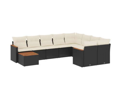 10-Daļīgs Dārza Dīvāna Komplekts, Matrači, Melna Pe Rotangpalma Vidaxl