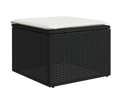 vidaXL 10-daļīgs dārza dīvāna komplekts, matrači, melna PE rotangpalma