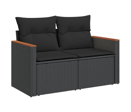 10-Daļīgs Dārza Dīvāna Komplekts, Matrači, Melna Pe Rotangpalma Vidaxl