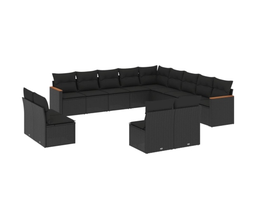 vidaXL 13-daļīgs dārza dīvāna komplekts ar matračiem, PE rotangpalma