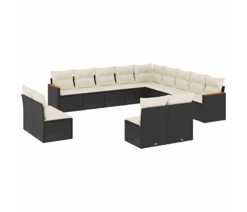 vidaXL 13-daļīgs dārza dīvāna komplekts ar matračiem, PE rotangpalma