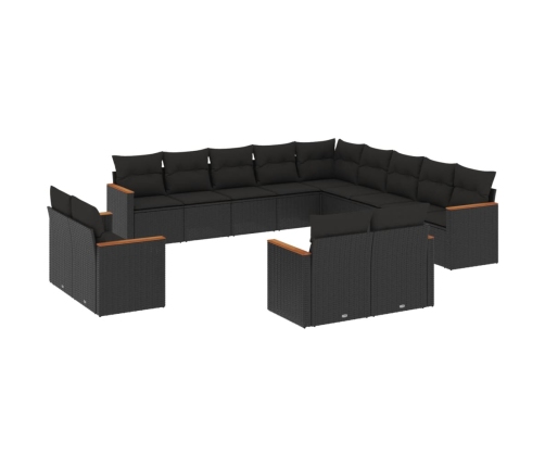 vidaXL 13-daļīgs dārza dīvāna komplekts ar matračiem, PE rotangpalma