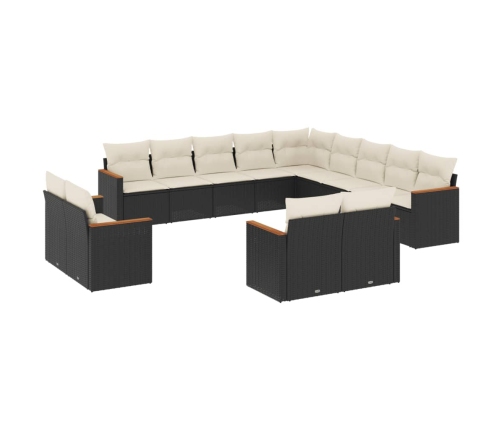 vidaXL 13-daļīgs dārza dīvāna komplekts ar matračiem, PE rotangpalma