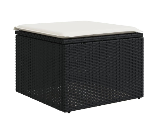 vidaXL 11-daļīgs dārza dīvāna komplekts, matrači, melna PE rotangpalma