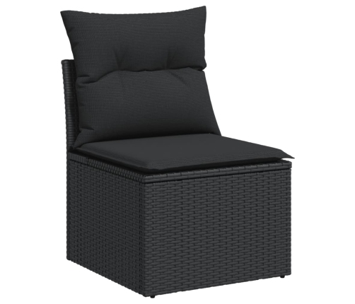 vidaXL 12-daļīgs dārza dīvānu komplekts, matrači, melna PE rotangpalma