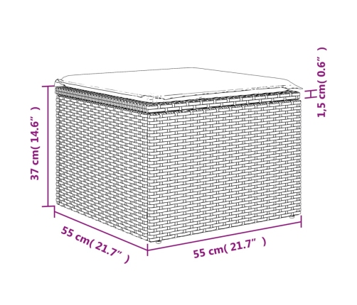 vidaXL 12-daļīgs dārza dīvānu komplekts, matrači, melna PE rotangpalma