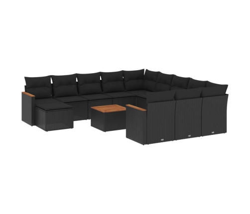 vidaXL 13-daļīgs dārza dīvāna komplekts ar matračiem, PE rotangpalma