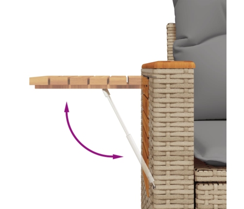 vidaXL 10-daļīgs dārza dīvāna komplekts, matrači, bēša PE rotangpalma