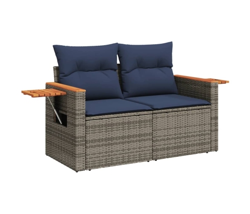 10Daļīgs Dārza Dīvāna Komplekts Ar Matračiem Pelēka Rotangpalma Vidaxl