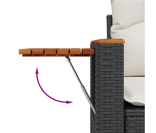 vidaXL 10-daļīgs dārza dīvāna komplekts, matrači, melna PE rotangpalma