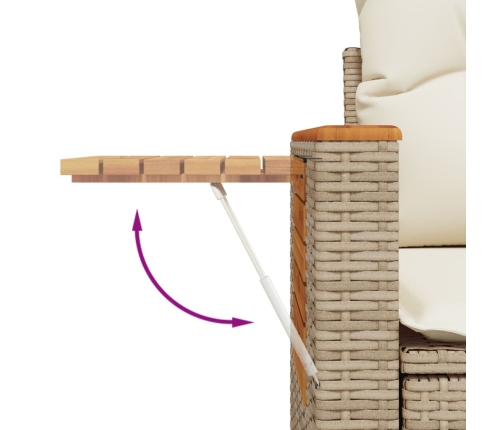 vidaXL 10-daļīgs dārza dīvāna komplekts, matrači, bēša PE rotangpalma