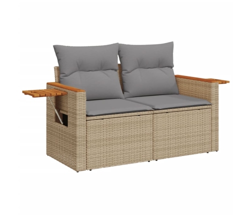 10-Daļīgs Dārza Dīvāna Komplekts, Matrači, Bēša Pe Rotangpalma Vidaxl