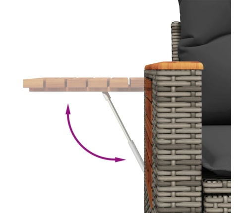 11-Daļīgs Dārza Dīvāna Komplekts Ar Matračiem, Pelēks Pe Pinums Vidaxl