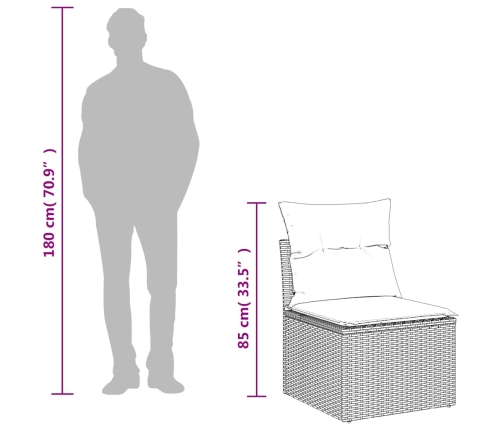 10-Daļīgs Dārza Dīvāna Komplekts Ar Matračiem, Pelēks Pe Pinums Vidaxl