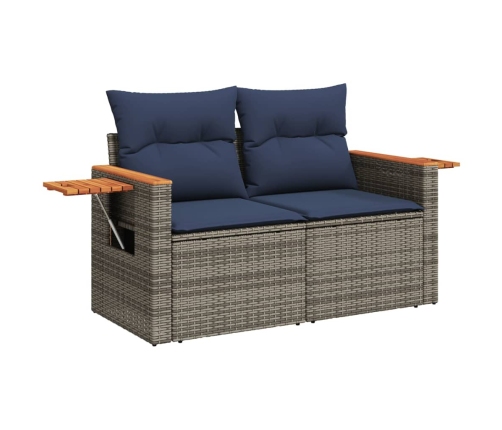 10-Daļīgs Dārza Dīvāna Komplekts Ar Matračiem, Pelēks Pe Pinums Vidaxl