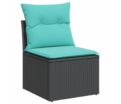 10-Daļīgs Dārza Dīvāna Komplekts, Matrači, Melna Pe Rotangpalma Vidaxl