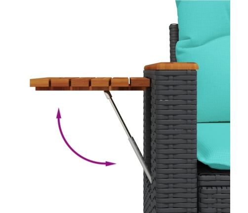 10-Daļīgs Dārza Dīvāna Komplekts, Matrači, Melna Pe Rotangpalma Vidaxl