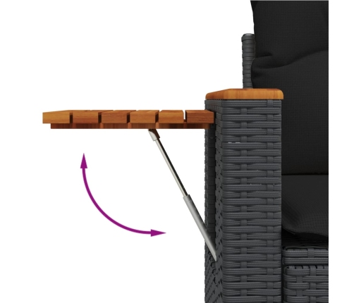 vidaXL 11-daļīgs dārza dīvāna komplekts, matrači, melna PE rotangpalma