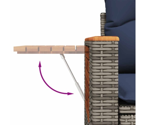 11-Daļīgs Dārza Dīvāna Komplekts Ar Matračiem, Pelēks Pe Pinums Vidaxl