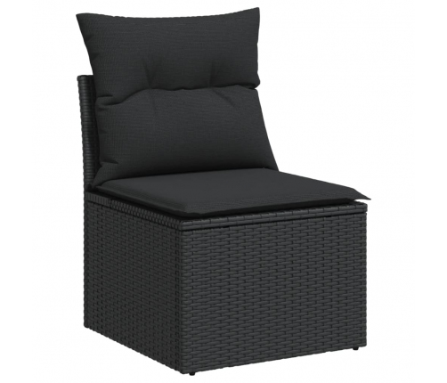 10-Daļīgs Dārza Dīvāna Komplekts, Matrači, Melna Pe Rotangpalma Vidaxl