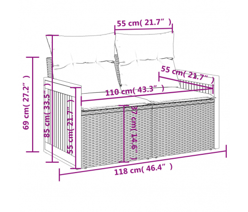 10-Daļīgs Dārza Dīvāna Komplekts, Matrači, Melna Pe Rotangpalma Vidaxl