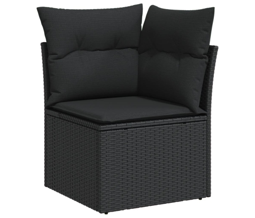 vidaXL 12-daļīgs dārza dīvānu komplekts, matrači, melna PE rotangpalma