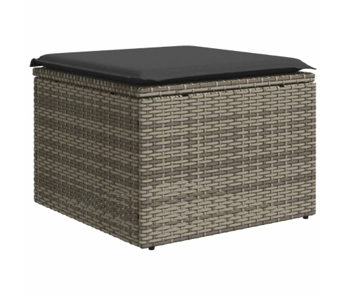 vidaXL 10-daļīgs dārza dīvāna komplekts ar matračiem, pelēks PE pinums