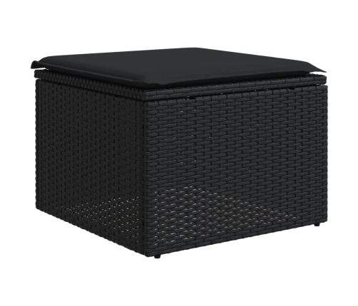 vidaXL 11-daļīgs dārza dīvāna komplekts, matrači, melna PE rotangpalma