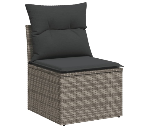 vidaXL 12-daļīgs dārza atpūtas mēbeļu komplekts, matrači, pelēks PE