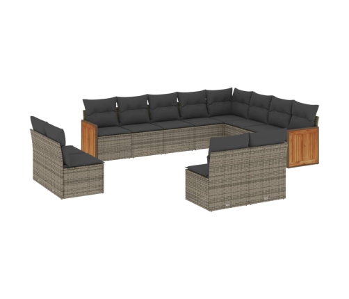 12-Daļīgs Dārza Atpūtas Mēbeļu Komplekts, Matrači, Pelēks Pe Vidaxl